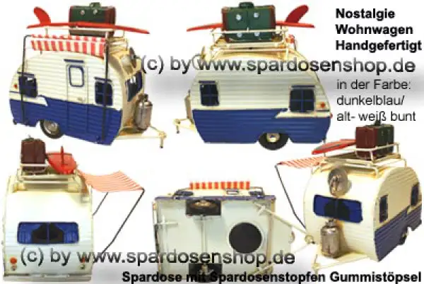 Nostalgie Wohnwagen dunkelblau Gesamt Nostalgie Wohnwagen dunkelblau Gesamt
